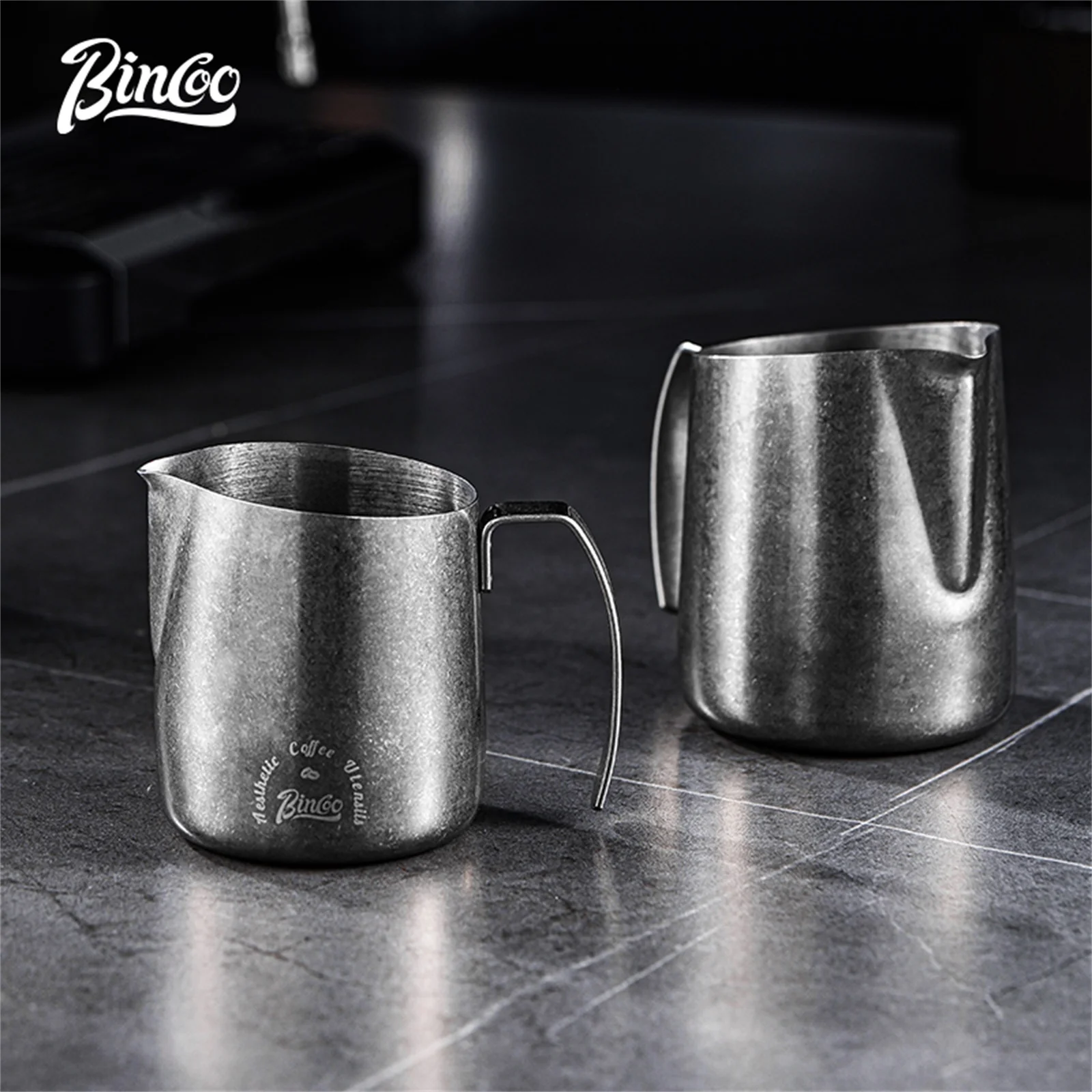 

Bincoo Stainless Steel Coffee Milk Jug - 500/750ml Latte Art Frothing Pitcher with Measurement Lines for Home & Cafe Barista Use