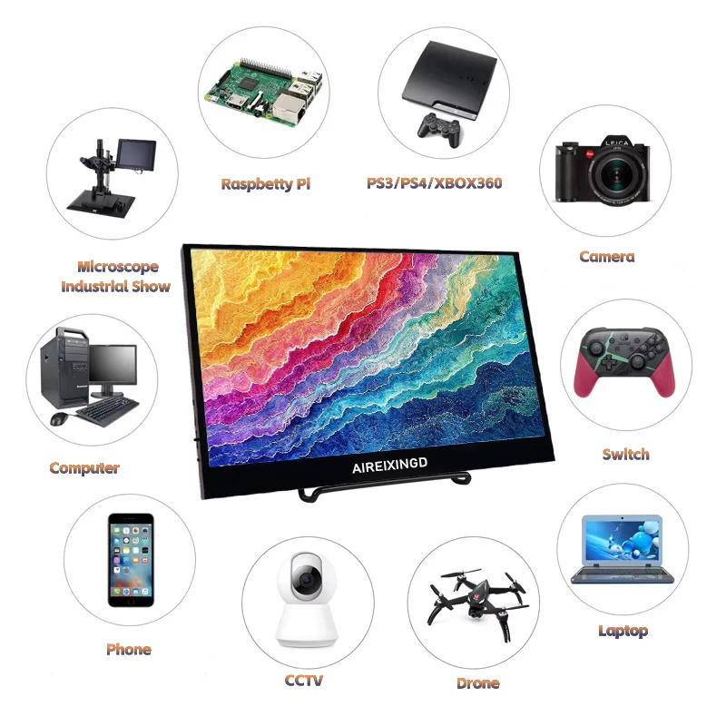 13.3inch HD 1366X768 Portable Monitor Ultrathin IPS Screen USB C HDMI Second Screen for Laptop Mac PC Xbox Switch PS