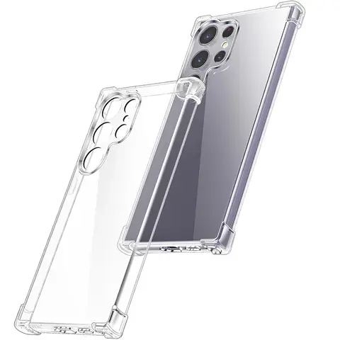 삼성 갤럭시 S25 S24 S23 S22 S21 S20 FE 참고 20 울트라 10 9 8 S10 S9 S8 플러스 충격 방지 실리콘 클리어 케이스 에어백 커버