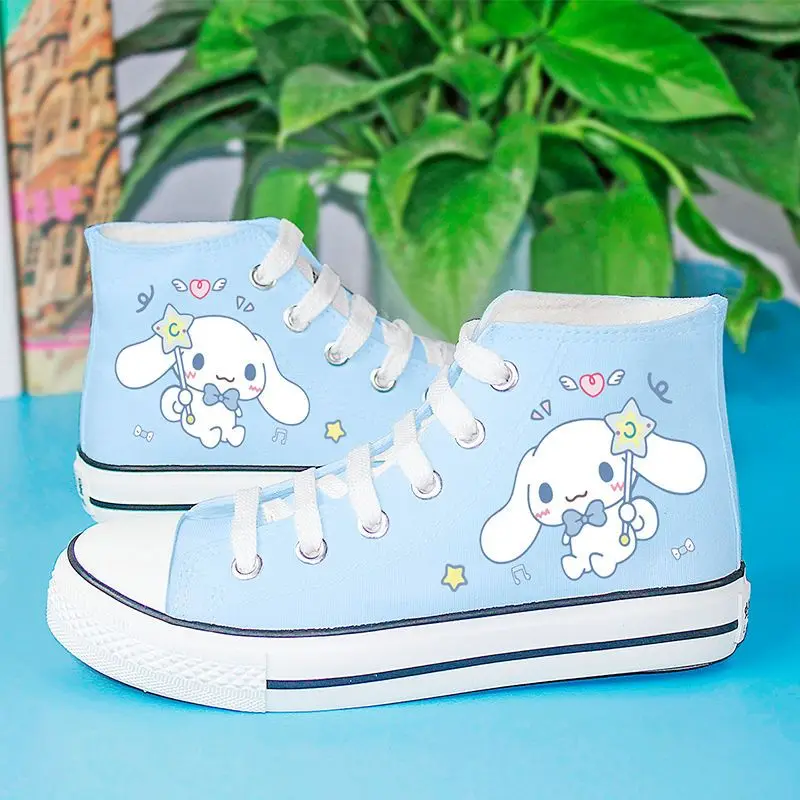 Sweet Cinnamoroll Kuromi Anime Kawaii Sanrio Canvas Shoes Cute Cartoon My Melody Ins Fashion Board Sneakers Gifts for Kids