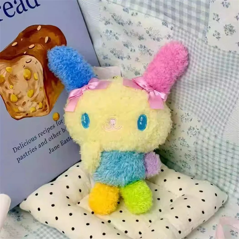 Rzadki breloczek z pluszową Usahano, limitowana edycja, truskawkowy czarno-biały króliczek, uroczy kawaii brelok do torby, zawieszka z łańcuszkiem kulkowym, breloczek do kluczy, prezent.