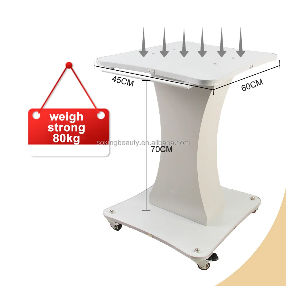 Beauty Cart White Salon Wheel Trolley Stand for Beauty Machine Multi-purpose;suitable for Large Size Salon Trolley