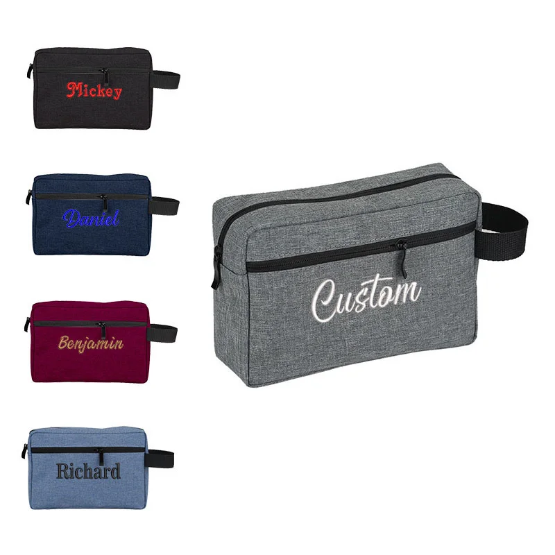 Personalized Oxford Cloth Simple Makeup Bag Custom Embroidery Large Capacity Travel Waterproof Storage Bag High-end Toiletry Bag