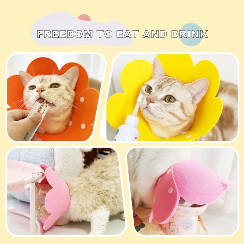 Cat Cone Collar Yellow Soft to Stop Licking, Cat Recovery Collar for Small Large Cats,Collar for Small Dogs Teddy Dog, Cat Neck