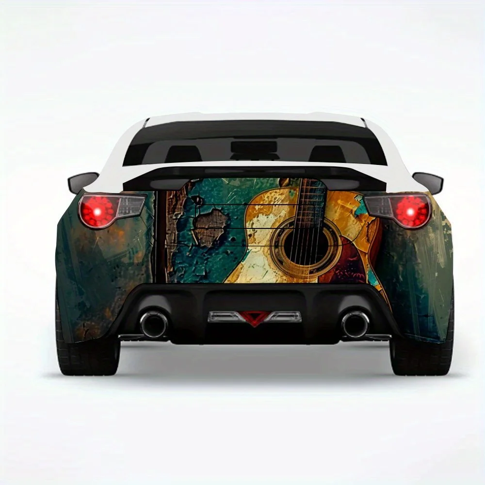

Vintage Guitar Story Car StickerVinyl Decal for Car Rear, Waterproof Self-Adhesive Vinyl Stickers for Vehicle Tail & Bumper, Dec