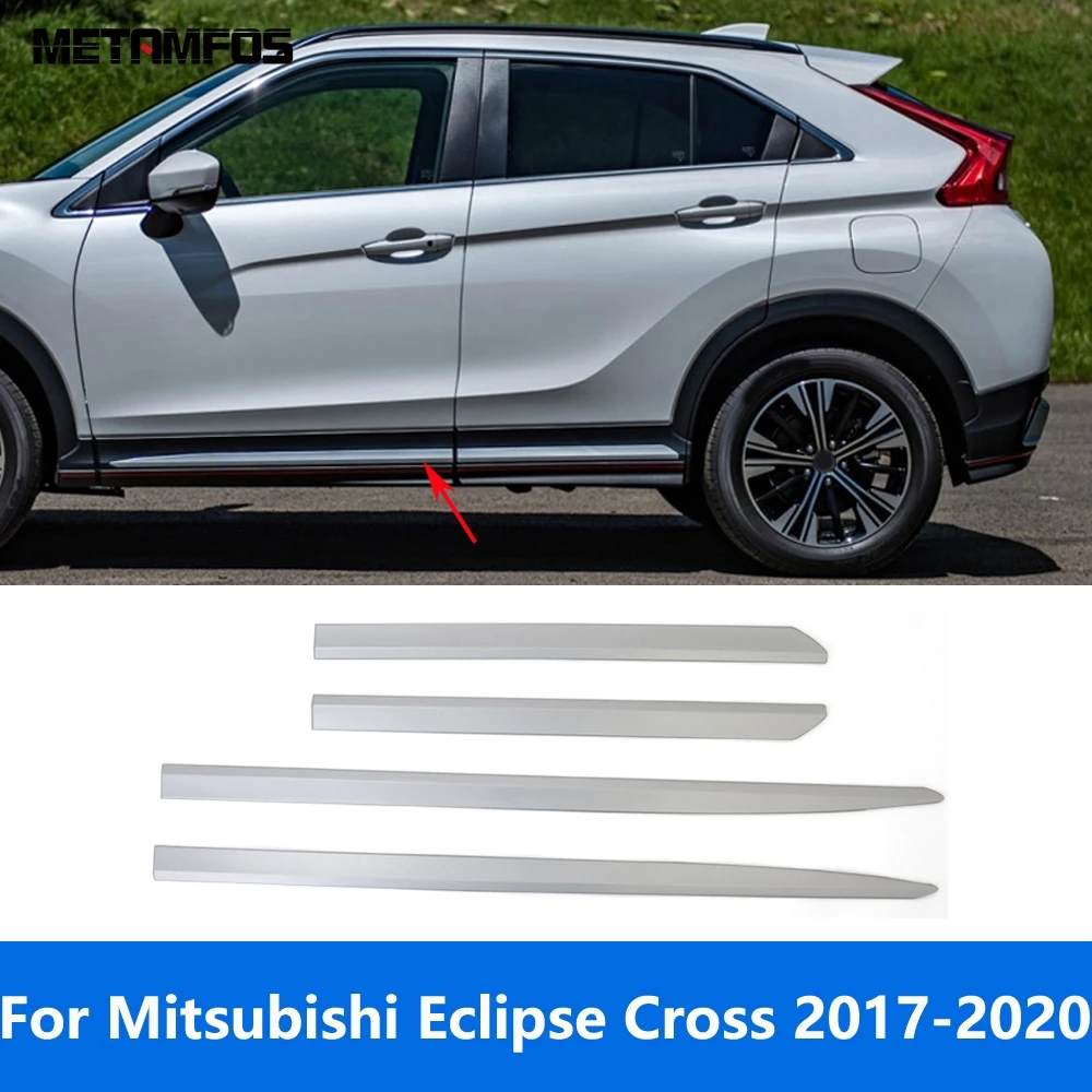 

For Mitsubishi Eclipse Cross 2017-2019 2020 Matte Door Side Line Strip Body Skirt Molding Trim Exterior Accessories Car Styling