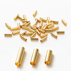 Perles droites en laiton plaqué or 18 carats pour bracelet à bricoler soi-même, espacement de 5, 6, 7mm, 100 pièces, 12, 14K