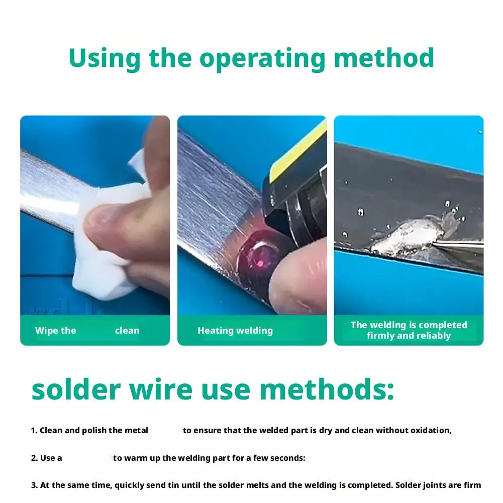 الفولاذ المقاوم للصدأ لحام سلك الصنوبري الأساسية تدفق محفظة سهلة تدفق الصلب النحاس الحديد الألومنيوم شعلة لحام أداء لحام #6