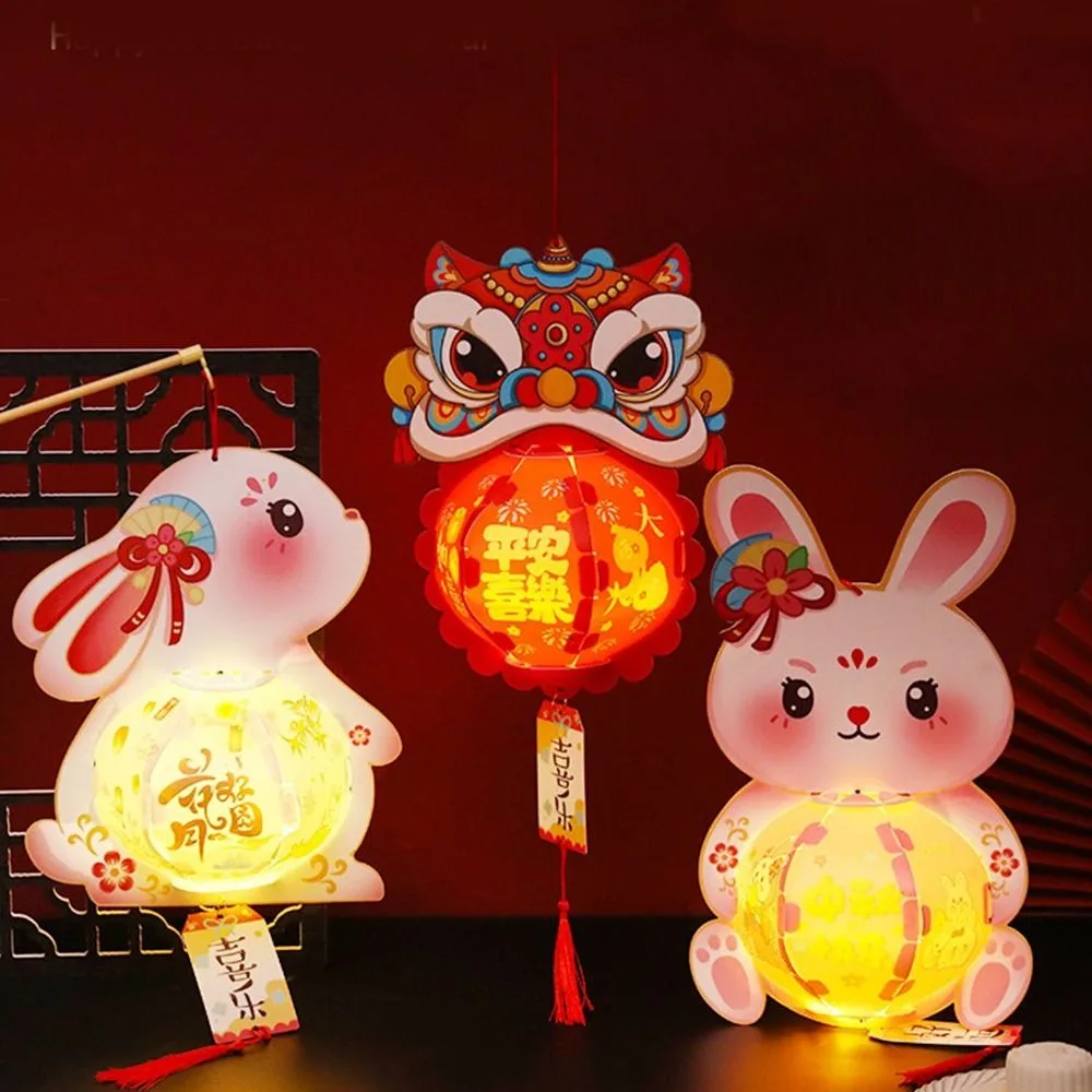 

Hanging Rabbit Lantern Glowing Luminous Mid-Autumn Festival Lantern Handmade Awakening Lion Handheld Luminous Lantern Kids
