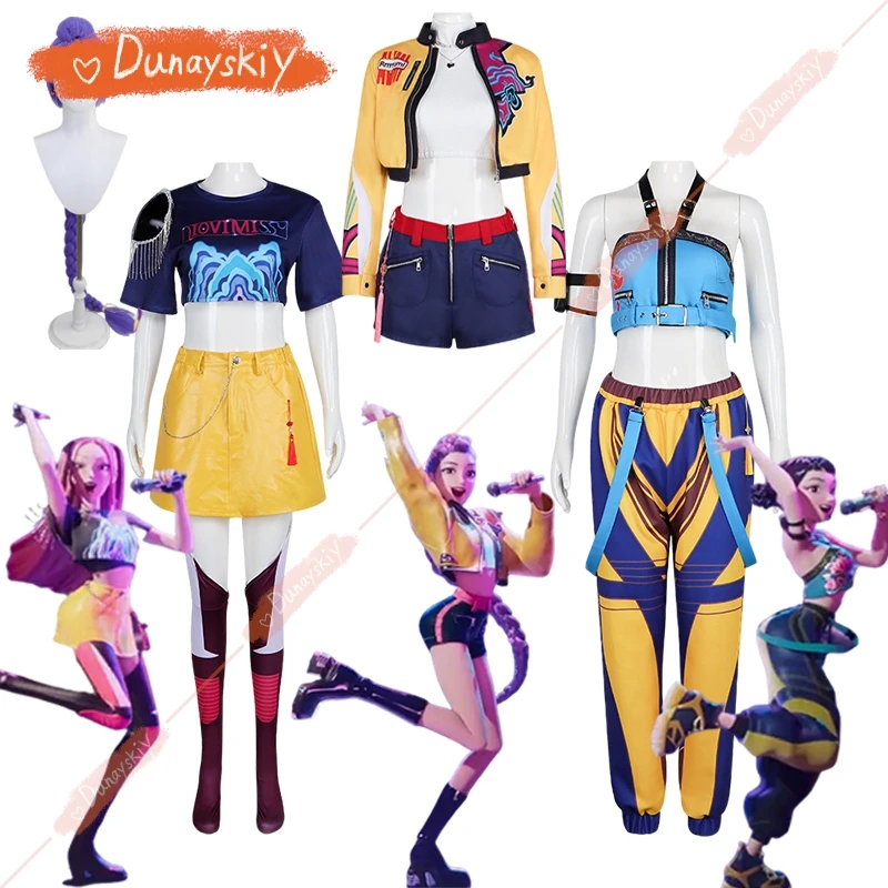 

Cos Hunters Superstar Lumi Mira Zoe Cosplay Costume Anime Role-play KPop Demon Full Set Girl Group Suit Women Halloween Disguise