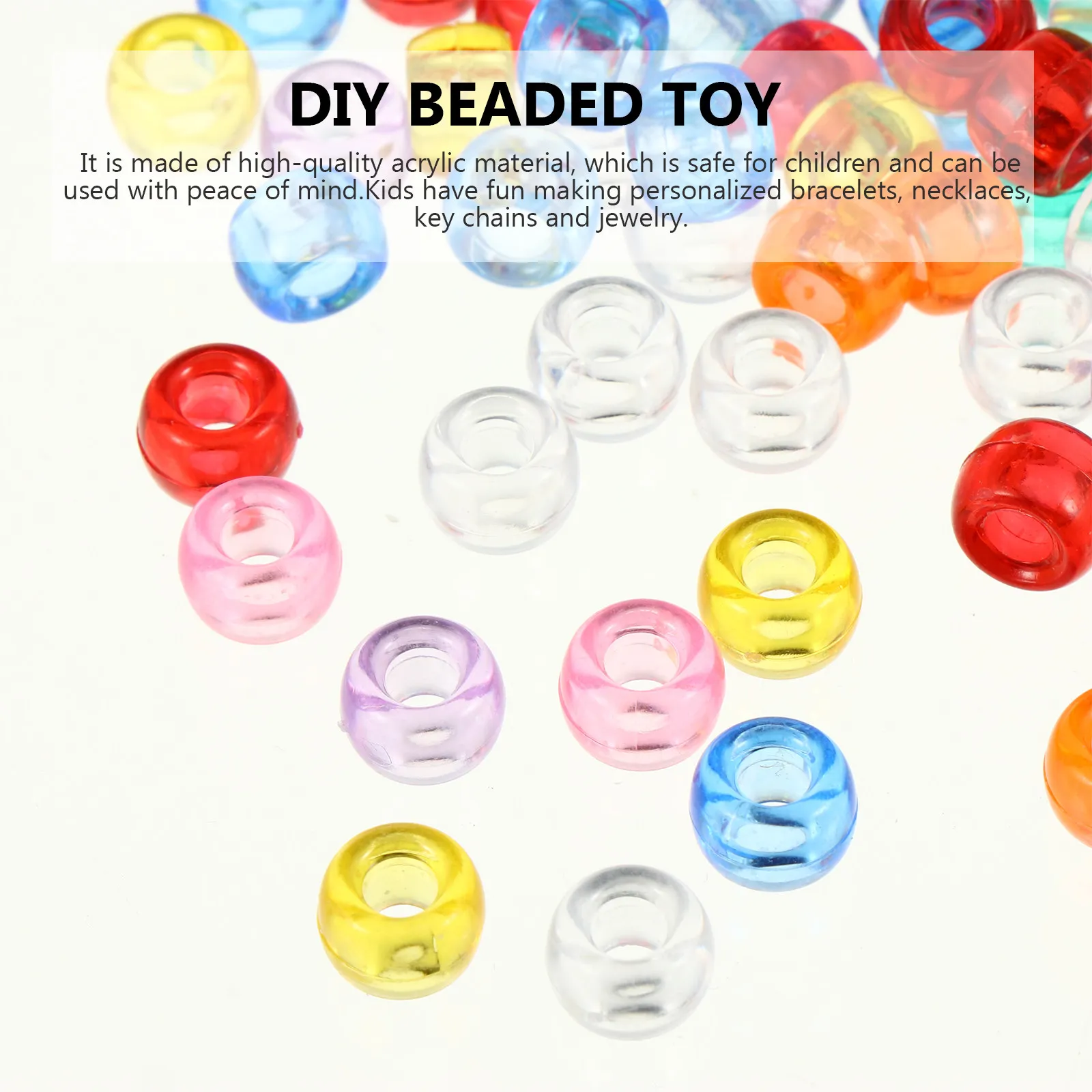 1000Pcs Acrylic Barrel Beads Rice Shape Loose Spacer Beads for Bracelet Necklace Jewelry Making Crafts
