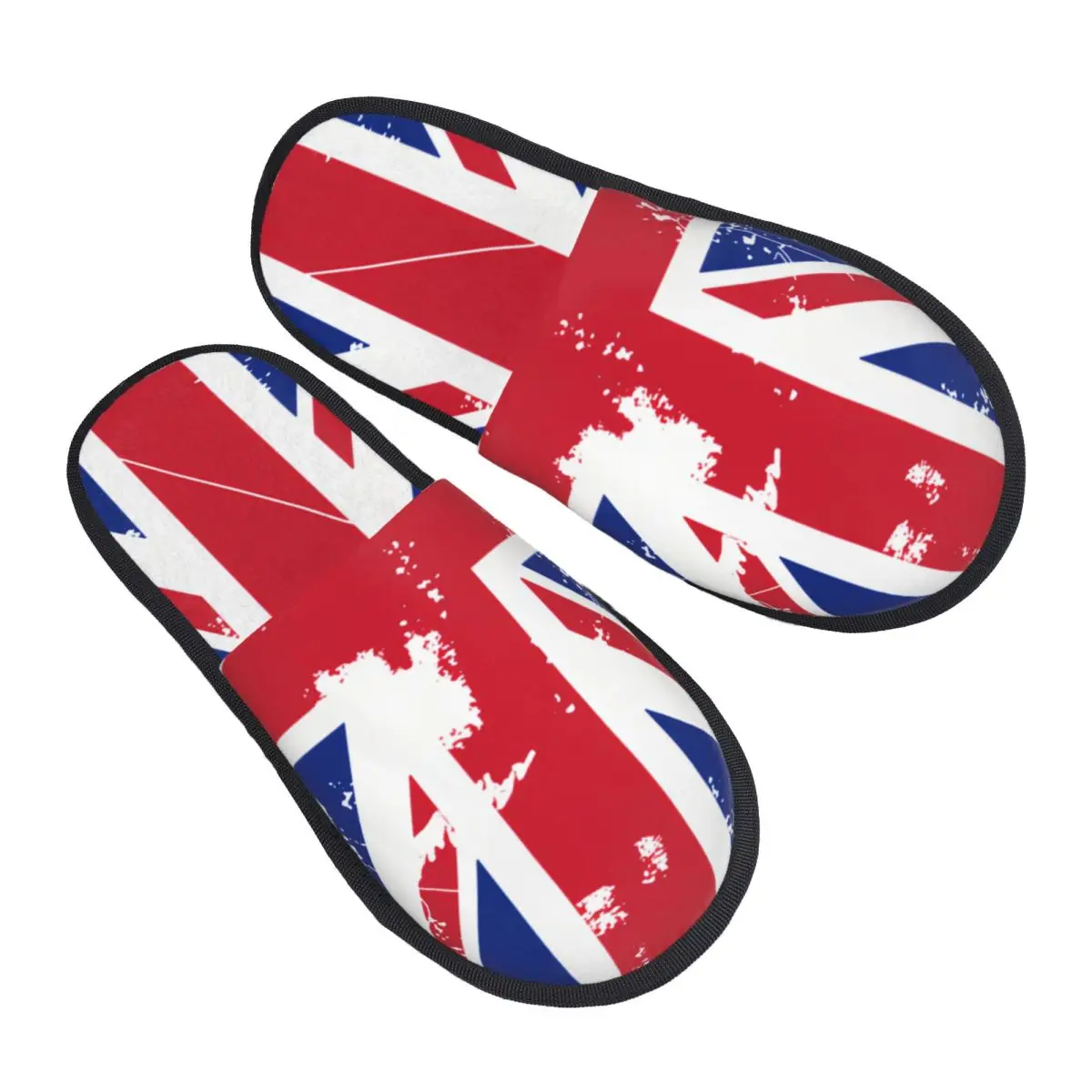 Custom British Union Jack Flag Memory Foam Slippers Women Cozy Warm House Slippers