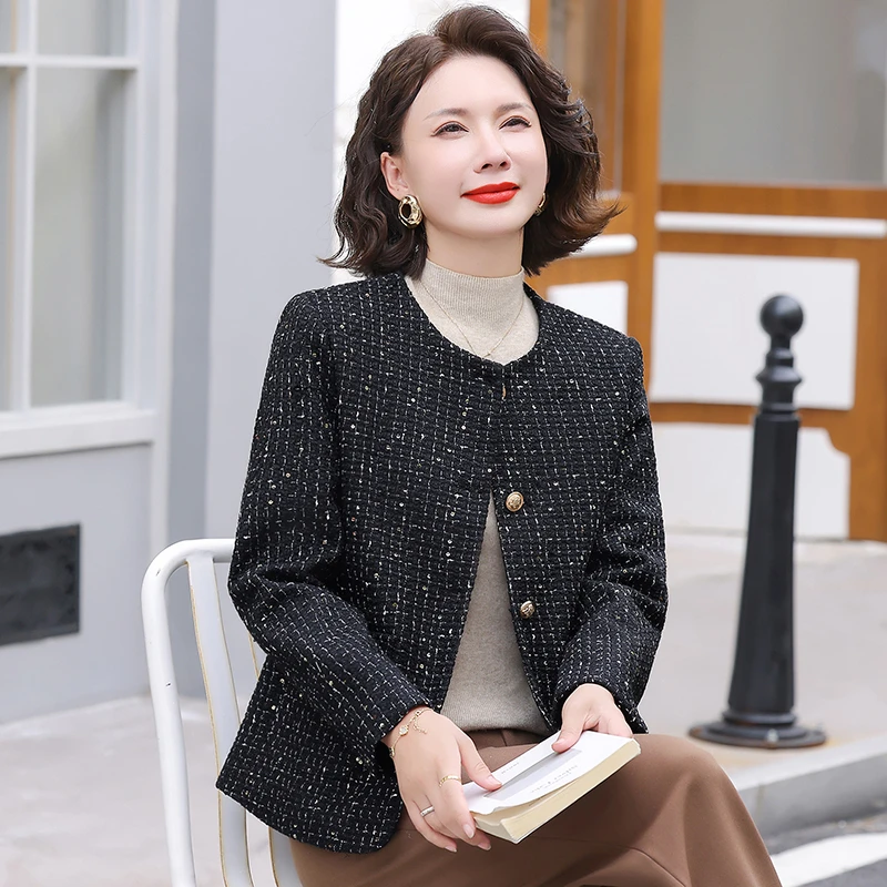 Giacca da donna alla moda a maniche lunghe in stile piccolo profumato Autunno femminile Nuova giacca corta dimagrante