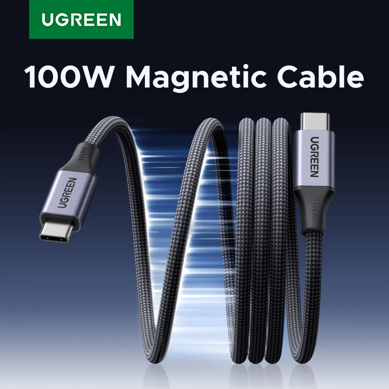 UGREEN Magnetic USB C to USB C Cable PD100W Type-C Cable for MacBook Laptop iPhone 17 16 Smasung S25 24 iPad Fast Charger Cord