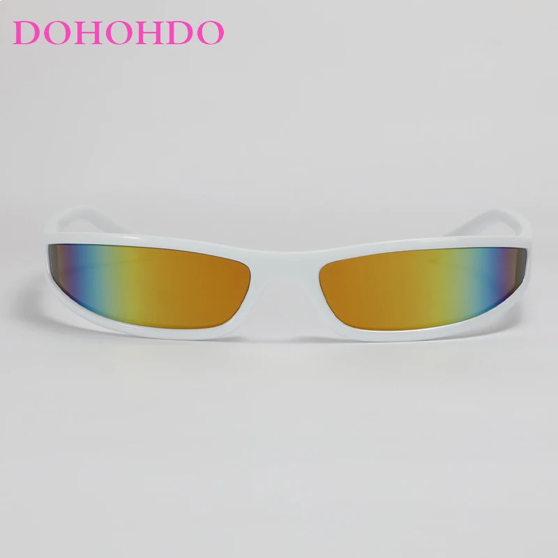 DOHOHDO 2024 New Y2K Sport Sunglasses For Women Men Rectangle Narrow Shade Eyewear Male Punk Cycling Driving Sun Glasses UV400