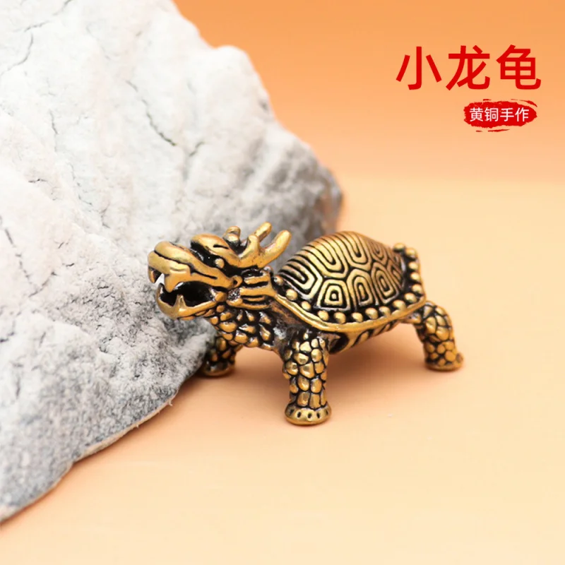 Lucky Order Dragon Turtle Decoration Pure Copper Vintage Xuanwu Auspicious Crafts Copper Ware Ornament Souvenir Stall Wholesale