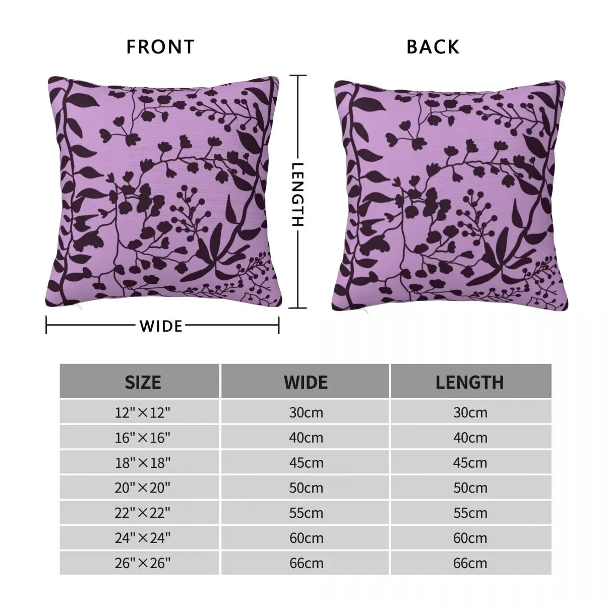 Bella's Bedding Twilight Lavender Square Pillowcase Polyester Linen Velvet Printed Zip Decorative Pillow Case Bed Cushion Cover