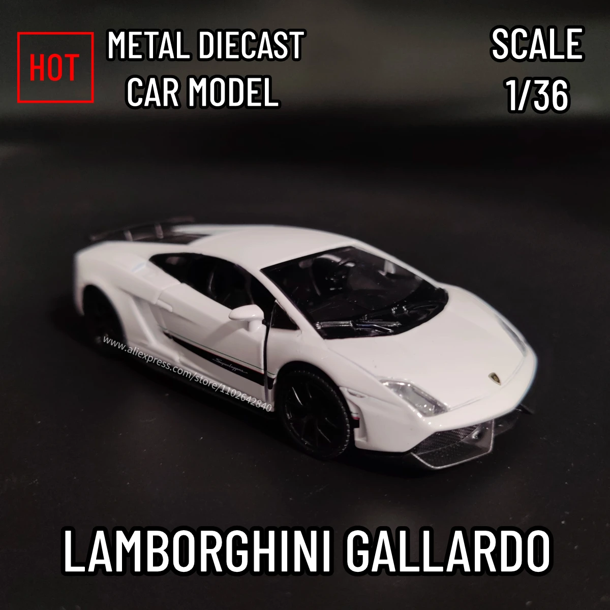 1:36 Car Model Lamborghini Gallardo Scale Metal Diecast Replica Home Office Interior Miniature Art Decoration Kid Boy Toy