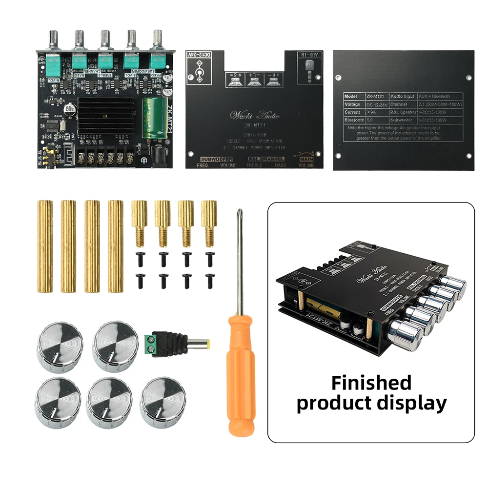 2.1 Channel BL Digital Power Amplifier Module with Subwoofer Output High Low Bass Adjustment 100W+50W+50W High Fidelity Bluetooth 5.0 Audio Board view 7