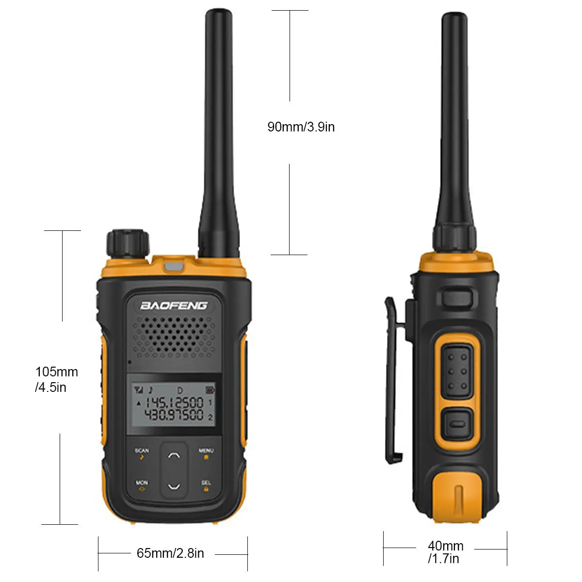 2PcsBaofeng UV12 Mini Portable Walkie Talkie HAM Radio FRS VHF UHF with LED Flashlight Keyboard LCD Screen Waterproof USB C Port