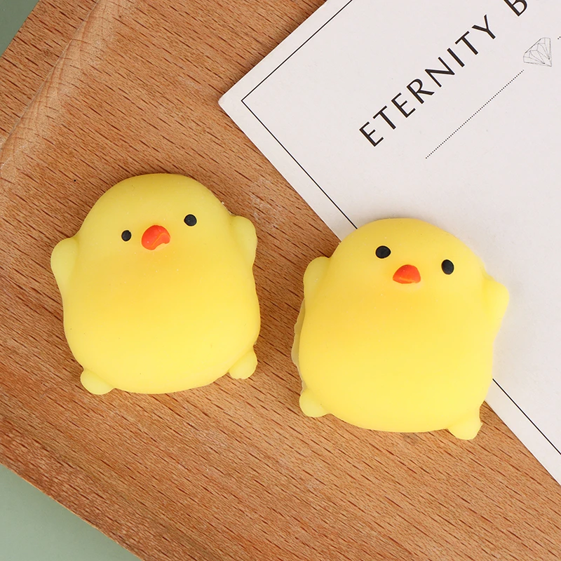 2Pcs/set Cute Mini Chick Squishy Toy Squeeze Bubbles Toys Fidget Toys Pinch Kneading Toys Stress Reliever Toys Kid Party Favor