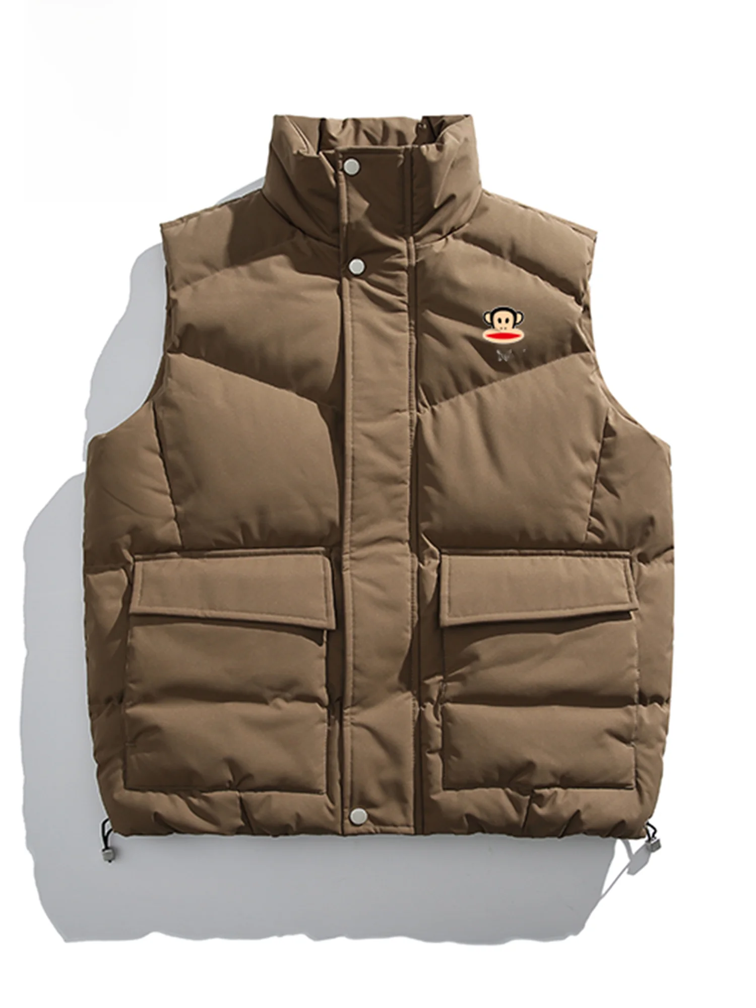 

PaulFrank Winter Warm Casual Men's Vest Zipper Decoration Workwear Jaet Large Mouth Monkey Collar Thiened Polyester Fiber