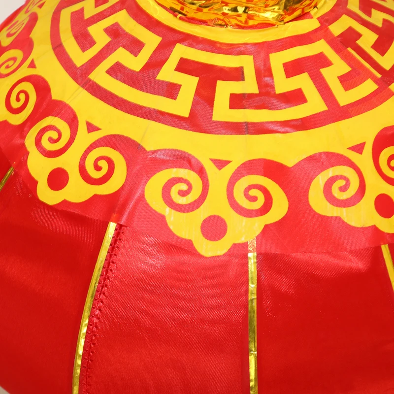 1 Pair Chinese Red Satin Lanterns CNY Spring Festival Hanging Ornaments Easy Install Traditional New Year Home Store Wall Door D