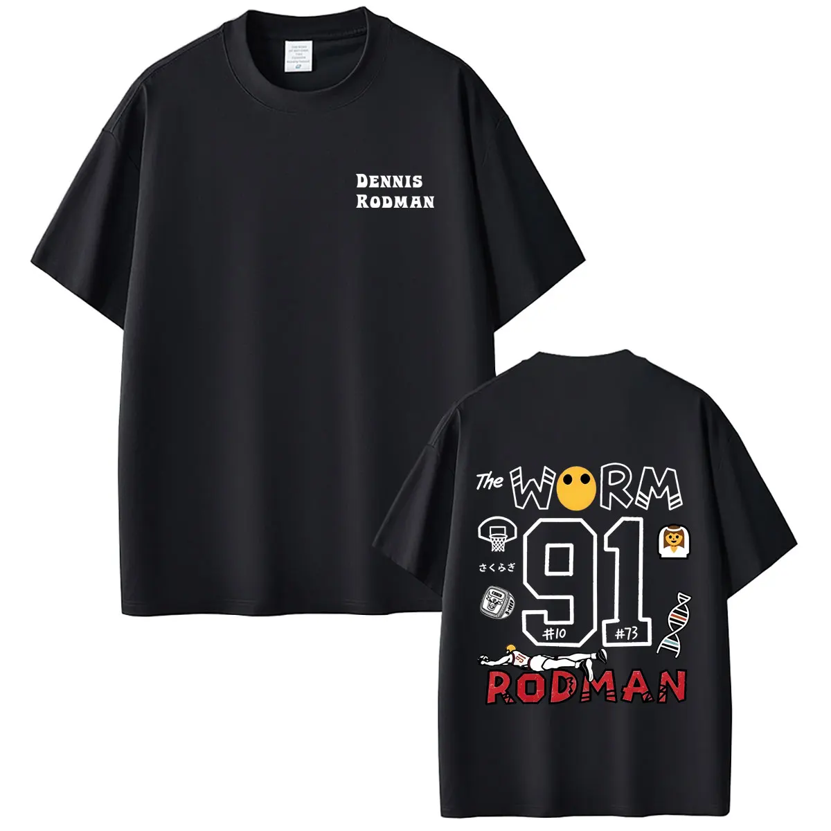 The Worm Dennis Rodman Not of This World T-shirt Men Women Clothing Fashion Hip Hop Cartoon Streetwear Male Vintage Casual Tees