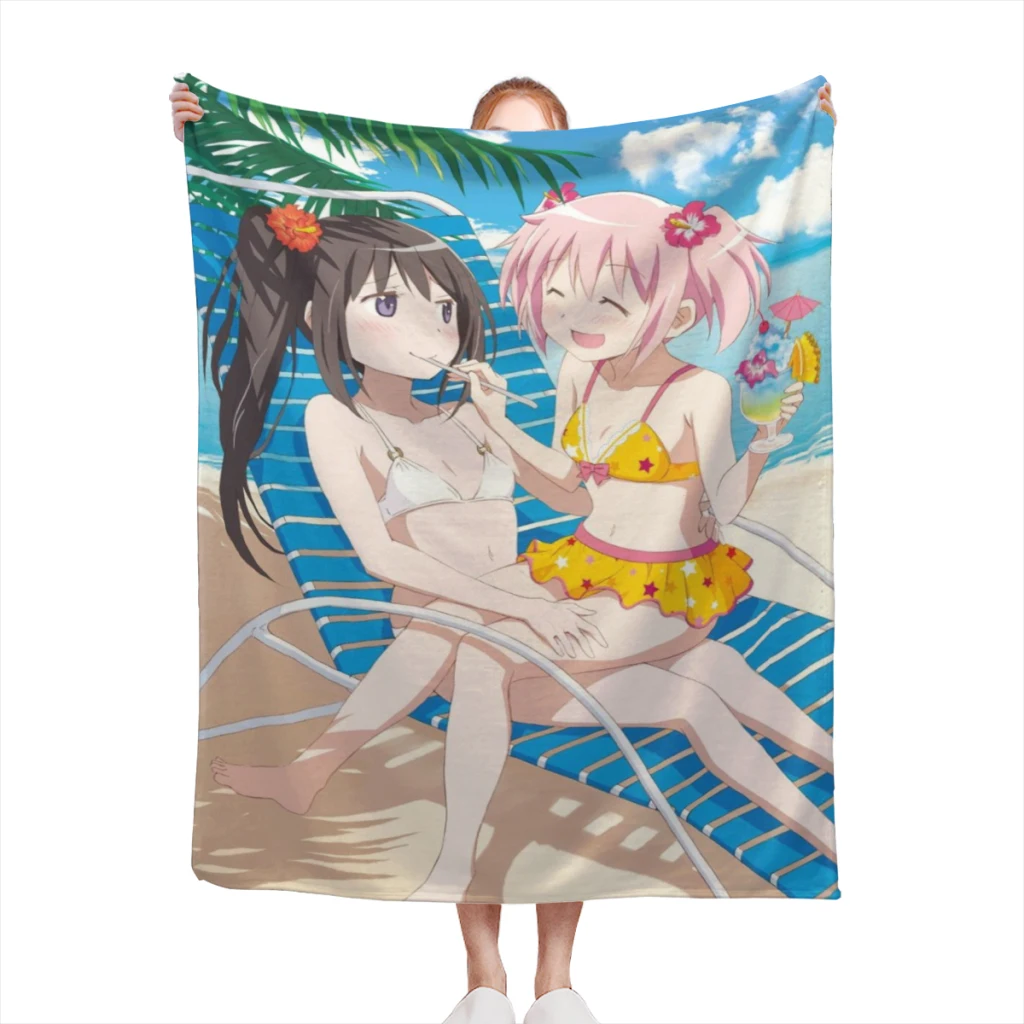 Puella Magi Madoka Magica Medium Blanket Fluffy Soft Bedroom Decor Sofa Blankets Comforter Home and Decoration