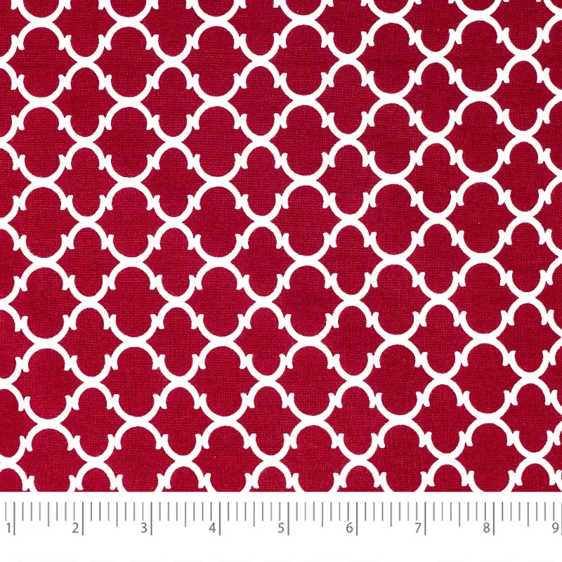 1 Yard Cut 100% Cotton Prints Fabric Wavy Curl Cranberry 44