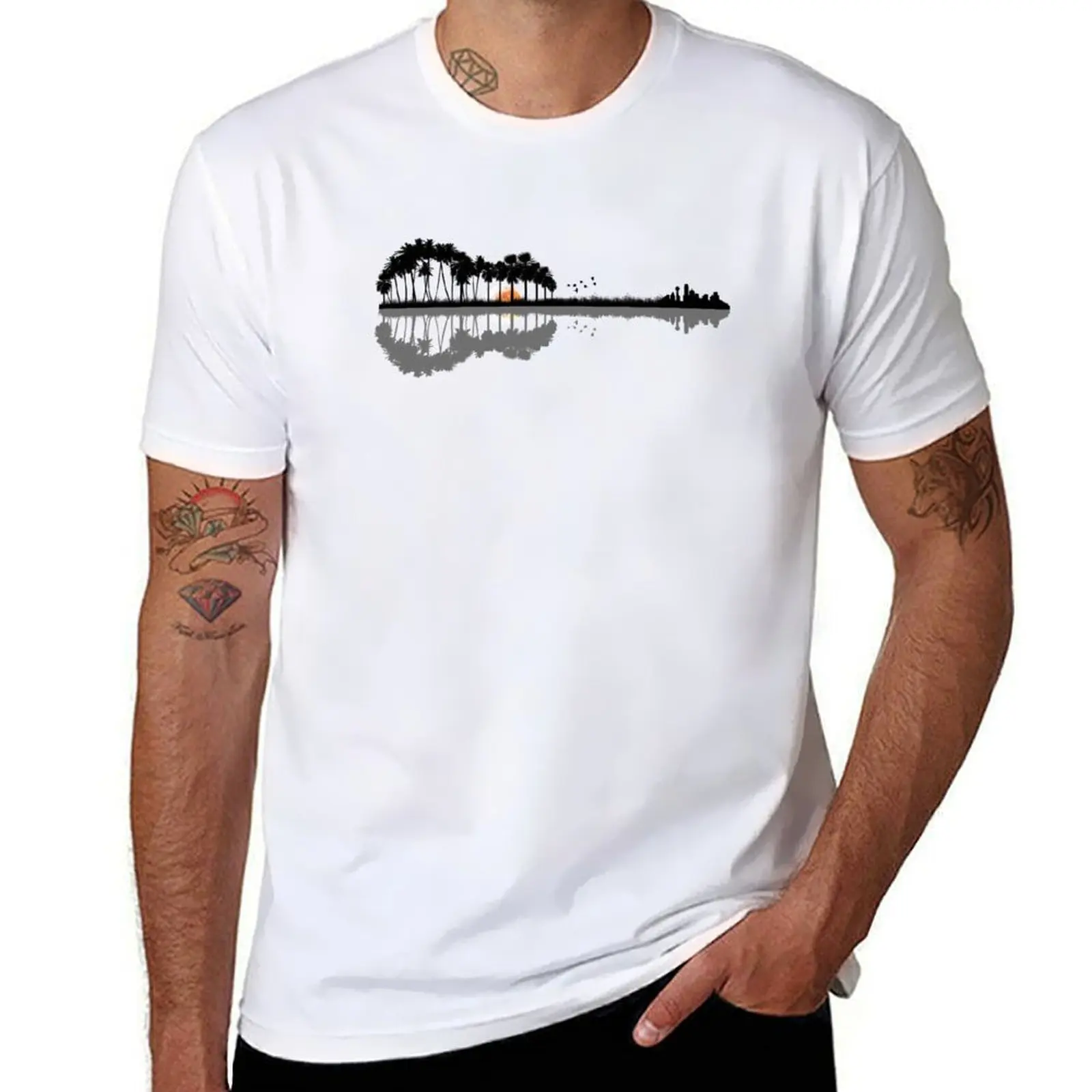 

Nature Guitar retro T-Shirt g man t shirts for men man t shirts high quality luxury brand T-Shirt