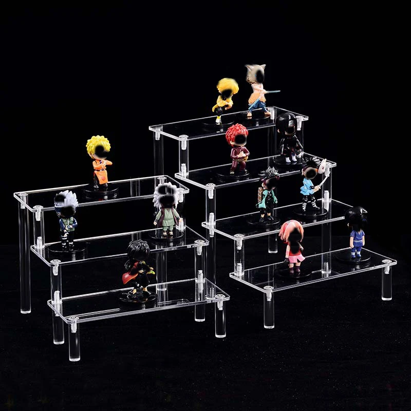 1-4 Layers Display Stand Eyeshadow Perfume Cake Organizer Boxes Transparent/Black/Colorful Acrylic Storage Rack Cosmetics Shelf