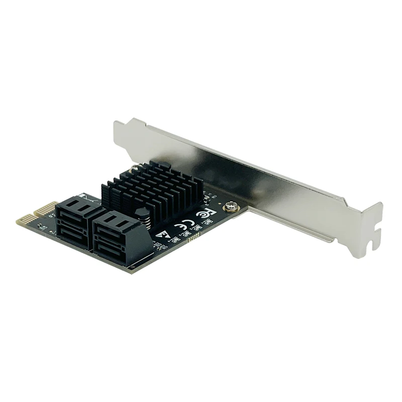 ZhenLoong – carte d'extension Riser, 4 ports SATA 3.0, connecteur de contrôleur vers PCI-E X1 6G 6Gbps adaptateur