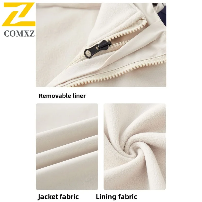 سترة رجالية عصرية فاخرة بقلنسوة من COMXZ لرحلة المشي لمسافات طويلة ومقاومة للرياح سترة دافئة للترفيه في الهواء الطلق ملابس شتوية جديدة مقاومة للبرودة #6
