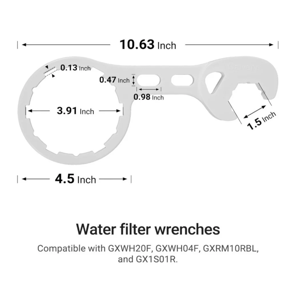 

RO Filter Housing Wrench Tool Set 2PC Silver 45# Steel with 6 Rubber Sealing Rings for 3.5 inch and 4 inch Filter Housings
