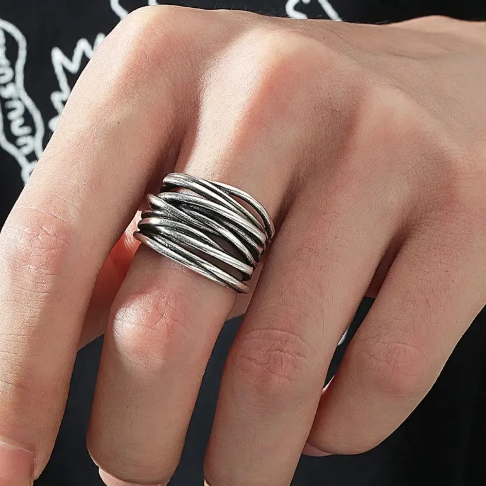 1 Piece Multi-layer Wrap Ring Party Personality Trend Style Retro Distressed Opening Wholesale