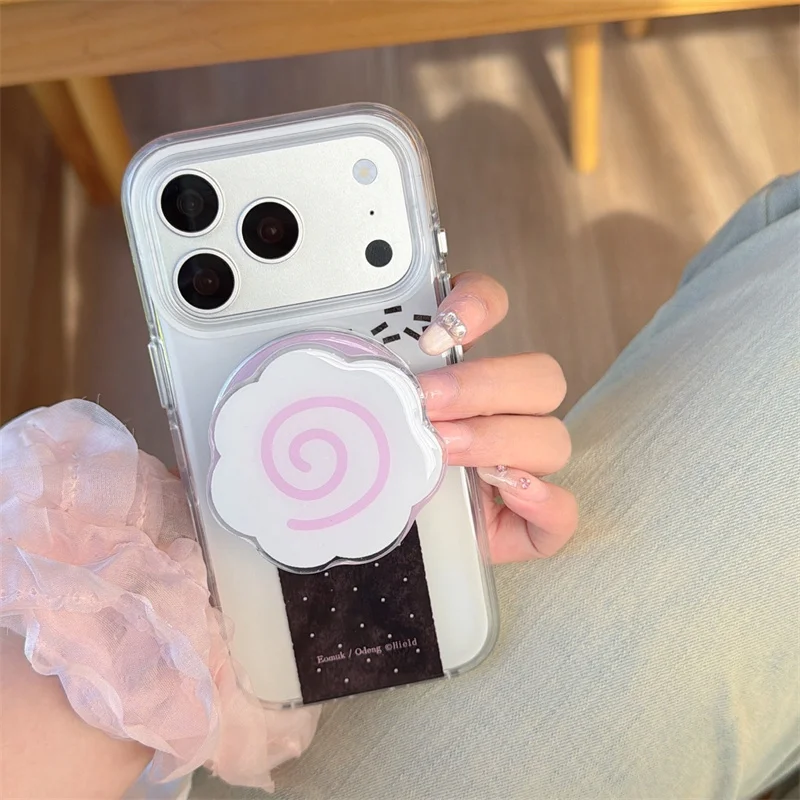 

Japan ins Pop Cute 3D Fish-shaped rice balls magnetic mount Phone Case For iphone 17 16 15 14 Pro Max 13 16Pro 17promax girl