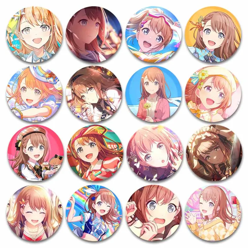 Creative Cute Anime Brooch Pins MORE MORE JUMP! Hanasato Minori Badge Clothing Backpack Accessories Jewelry Gift for Lapel Pin