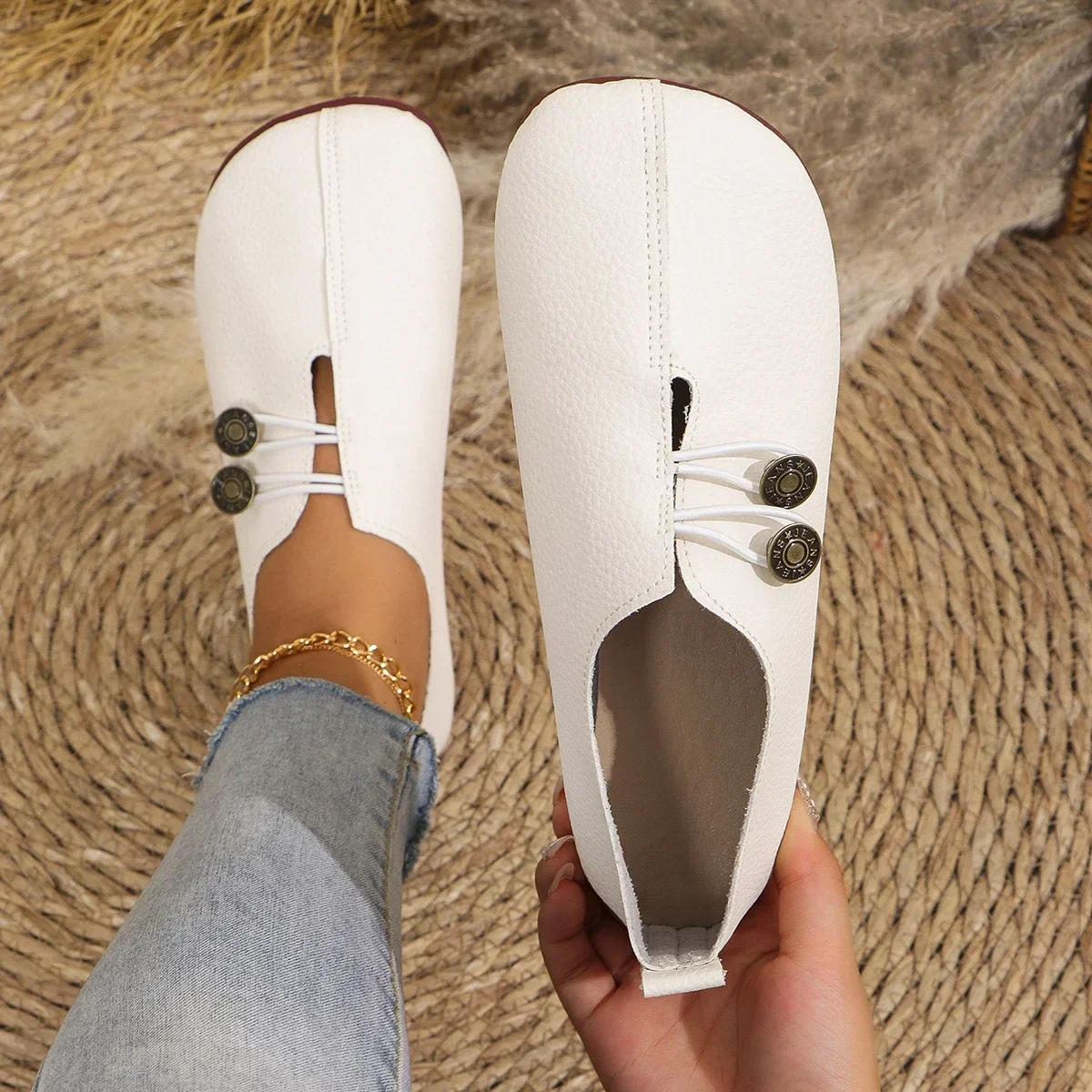 

Fashion Spring Autumn Women Flat Shoes Casual Comfortable Loafers Fashion Round Toe Soft Bottom Walking Shoes Zapatos De Mujer