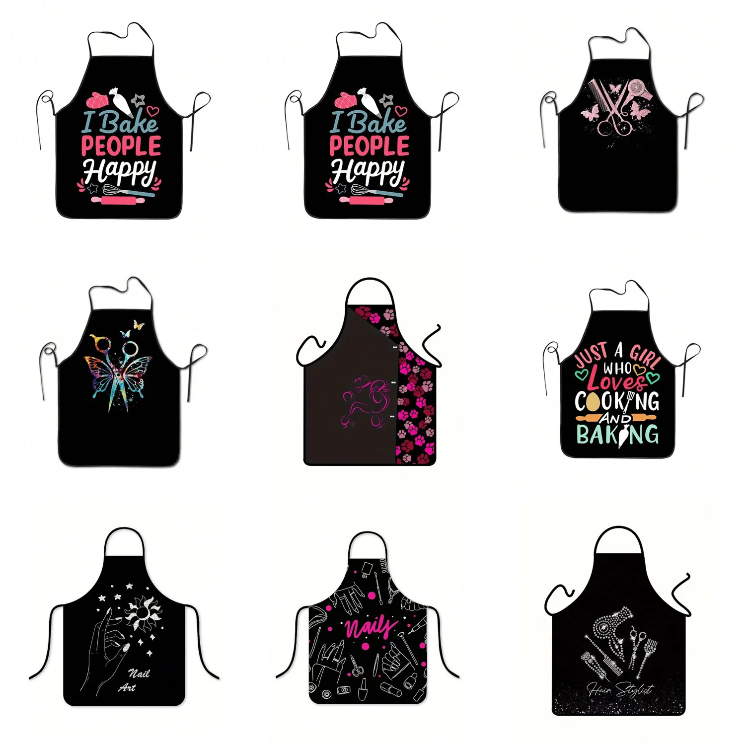 【High-Appeal Apron】New Style Stain-Resistant Print Apron, Du