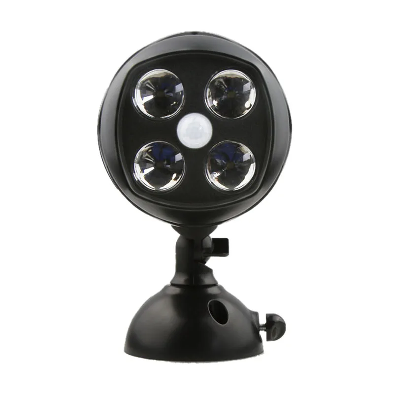 8W 4LED Motion Sensor Spotlights Outdoor Powered Wall Landscape Lighting Garden Security Spotlight Hot ﻿Garage Induction Light