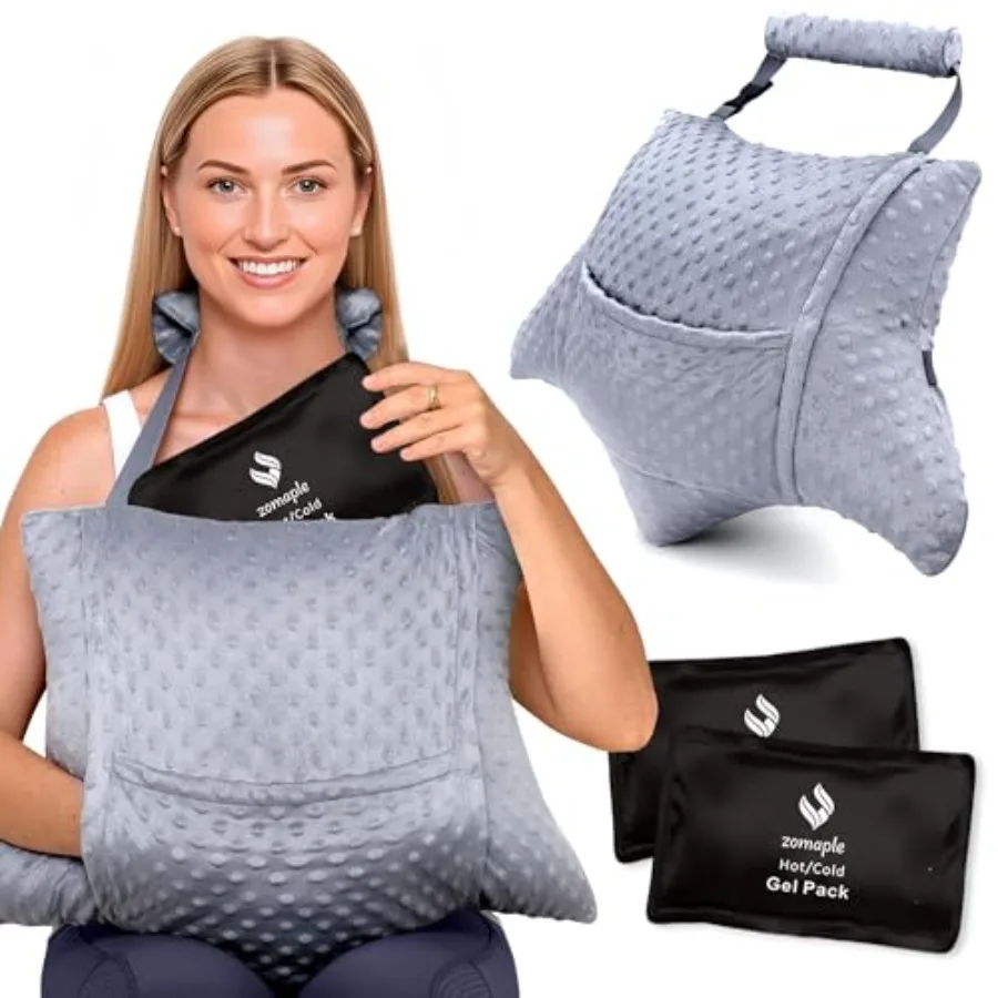 

Recovery Hysterectomy Pillow with Strap and 2 Gel Pack Post Abdominal Surgery Must Haves Ideal for C-Section, Laparoscopic and