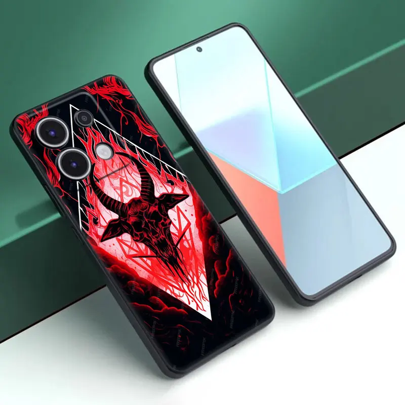 Pentagram 666 Demonic Satanic Case For Xiaomi Redmi Note 13 Pro Plus 5G 11T 10T 9S Pro Redmi 13C 12R 12C 10C 10A 9T 9C 9A 70 Pro