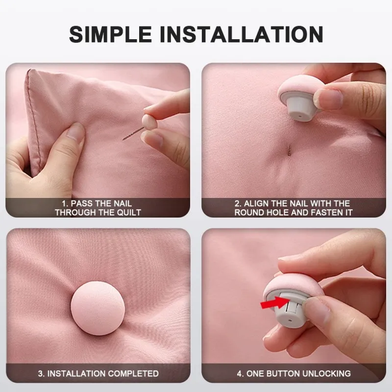 Quilt Fixer Bed Sheet Quilt Clip One Key To Easy Unlock Duvet Cover Fastener Clip Anti-Slip Blanket Buckles Quilt Holder Gripper