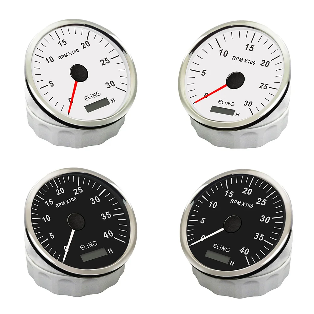 

ELING Universal 110mm Tachometer 3000RPM 4000RPM 6000RPM With Adjustable Hourmeter With Backlight for Boats Vessels Car SUV