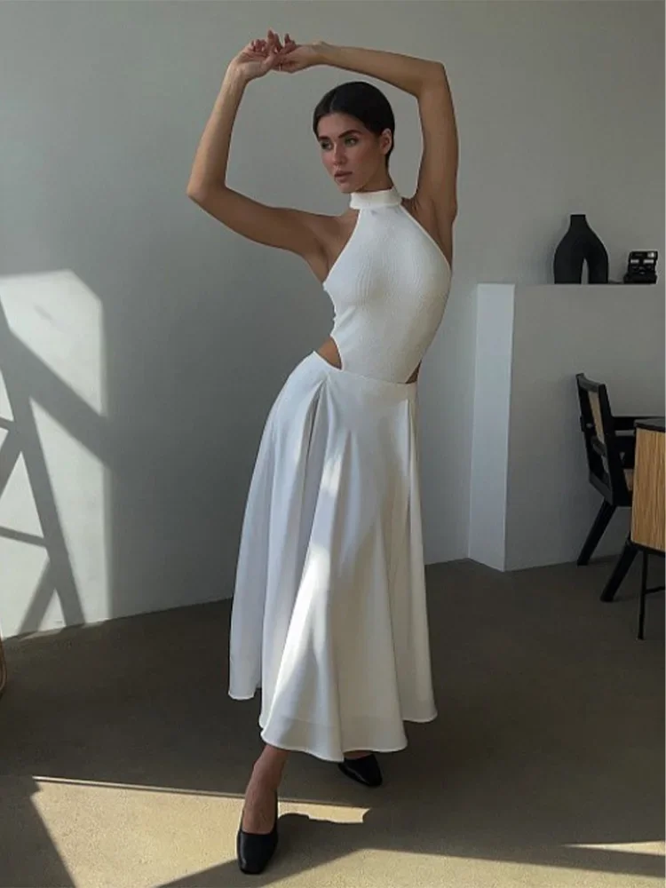 Damska spódnica z wysokim stanem, długa spódnica maxi, streetwear, klasyczna długa spódnica, modna damska czarna spódnica, elegancka satynowa luźna spódnica.