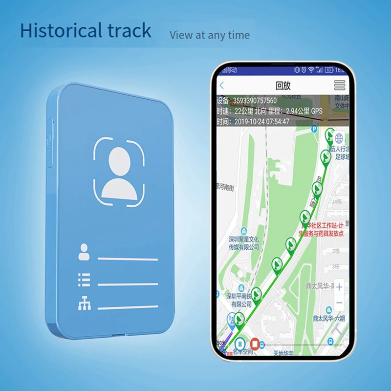 Localizador GPS pessoal para estudantes e idosos, alarme de resposta a emergências, 4G, abs, pc, estudante trabalhador, cartão de identificação