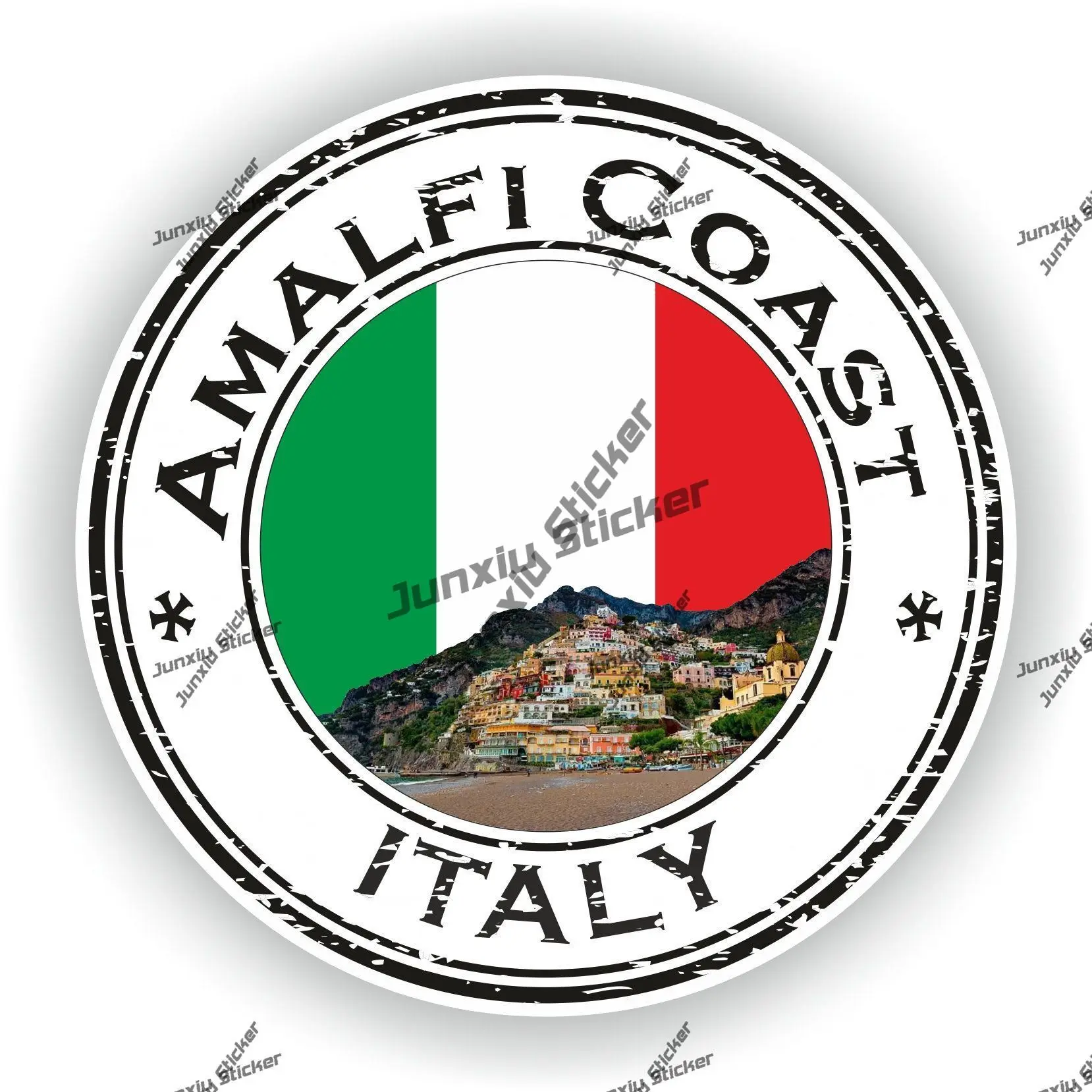 

Amalfi Coast Sticker Amalfi Coast Italy Round Flag Seal Decal Cover Scratches Car Accessories Decoration Emblem for SUV Trunk