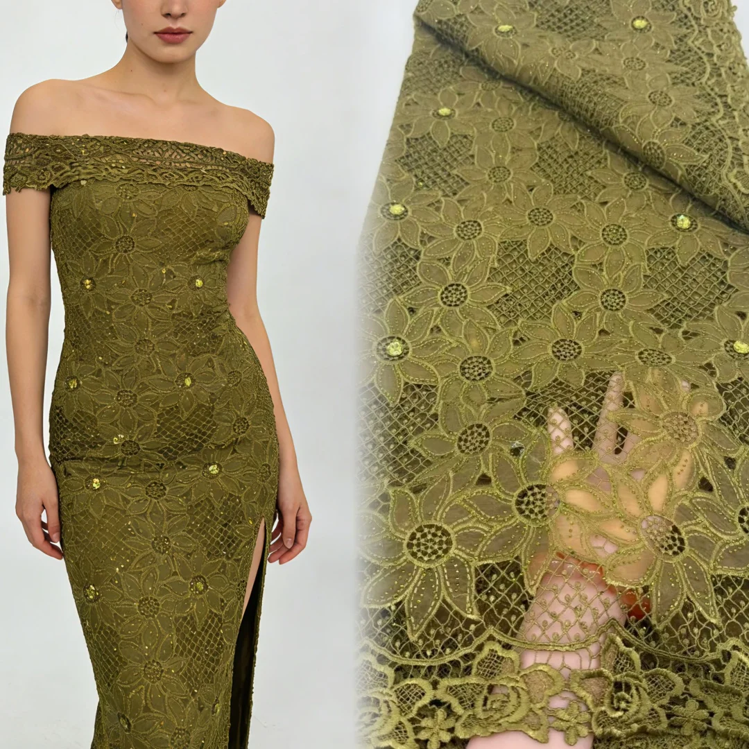 

2026 африканская нигерийская высококачественная кружевная ткань с вышивкой, французский тюль, блестки, органза, 5 ярдов для свадебных платьев