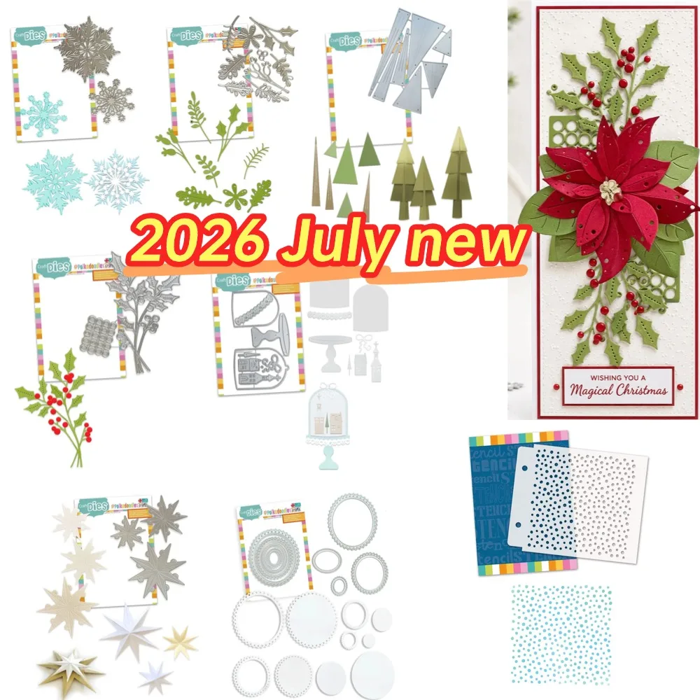 Pine Tree Pentagram Cutting Dies & Stencil Scrapbook Diary Decoration Stencil Embossing Template DIY Greeting Card Handmade